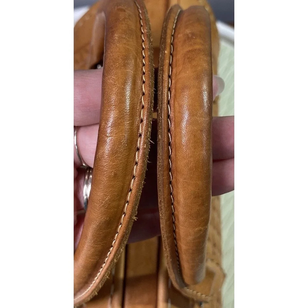 Force Ten Vtg Hand Tooled Leather Western Doctor Bag Satchel Purse 7.5x10x5
